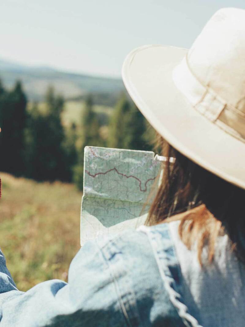 Recruitment_Woman with compass and map